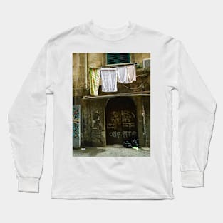 Graffiti Washday in Italy Long Sleeve T-Shirt